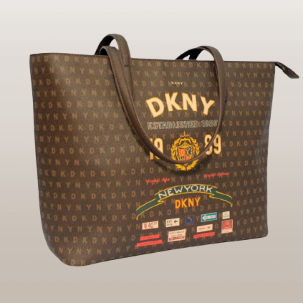 NEW WITH TAGS DKNY Large Scarf Print Tote Bag